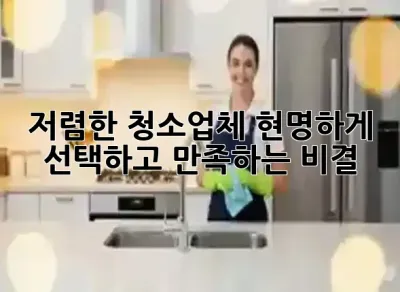 저렴한 청소업체, 현명하게 선택하고 만족하는 비결! 💡💸