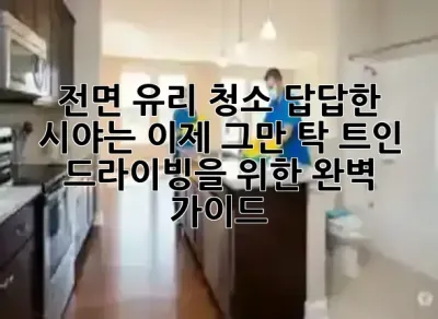 전면 유리 청소, 답답한 시야는 이제 그만! 탁 트인 드라이빙을 위한 완벽 가이드 🚘✨